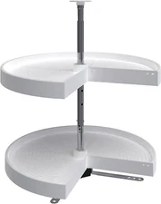 Rev-A-Shelf LD-2942-24-11-1 24 Inch Polymer Pie Cut 2 Shelf Lazy Susan, White