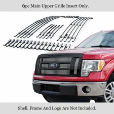 Fits 2009-2012 Ford F-150 Lariat/King Ranch Upper Stainless Chrome Billet Grill
