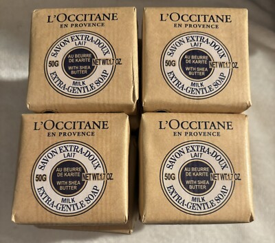 NEW Set of 4 L OCCITANE Shea Butter Extra Gentle Verbena Classic Soap 1.7oz each