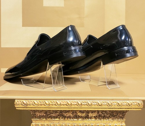 NUEVOS ZAPATOS VERSACE NEGRO PATENTE CUERO MOCASÍN 44.5 - 11.5 - Imagen 4 de 9