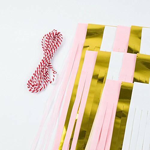 Quasimoon Metallic Pink / Gold Tissue Paper Tassel Garland Kit (15-PACK) by P... - Picture 2 of 5