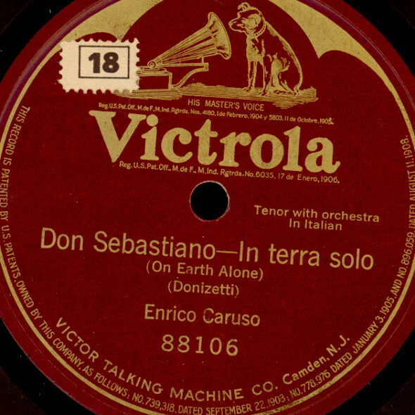 3x ENRICO CARUSO auf "Victrola USA"  Schellackplatten  78rpm GS166 - Bild 2 von 4