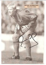 Peter Schmeichel, Manchester United signed football book picture. Original.