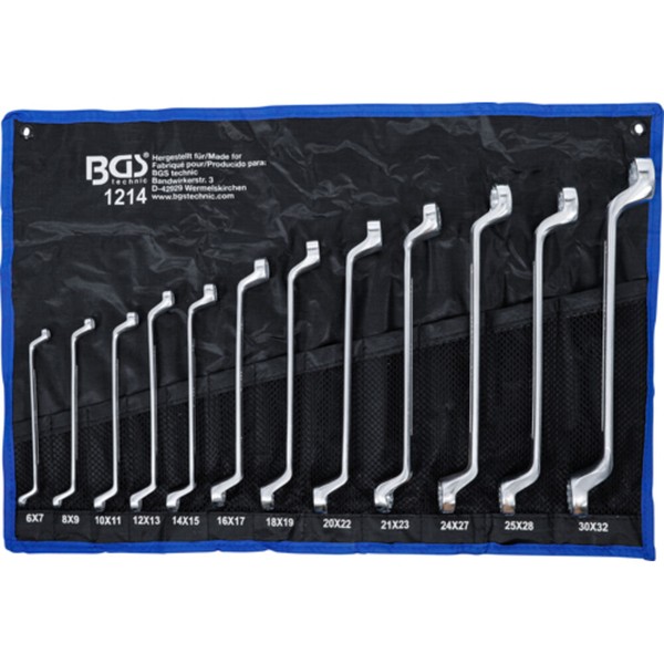 Bgs - Doppel-RingschlüSsel-Satz | GekröPft | Sw 6X7 - 30X32 Mm | 12-Tlg. - 1214-image