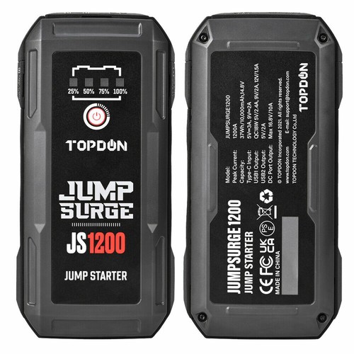 TOPDON JS1200 Boost 1200 Amps 12V SuperSafe LithiumIon Battery Jump