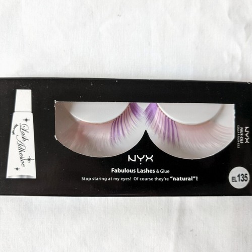 3pc NYX Kawaii Pastel Blue Pink Hot Pink Purple Flare False Lashes - Picture 4 of 5