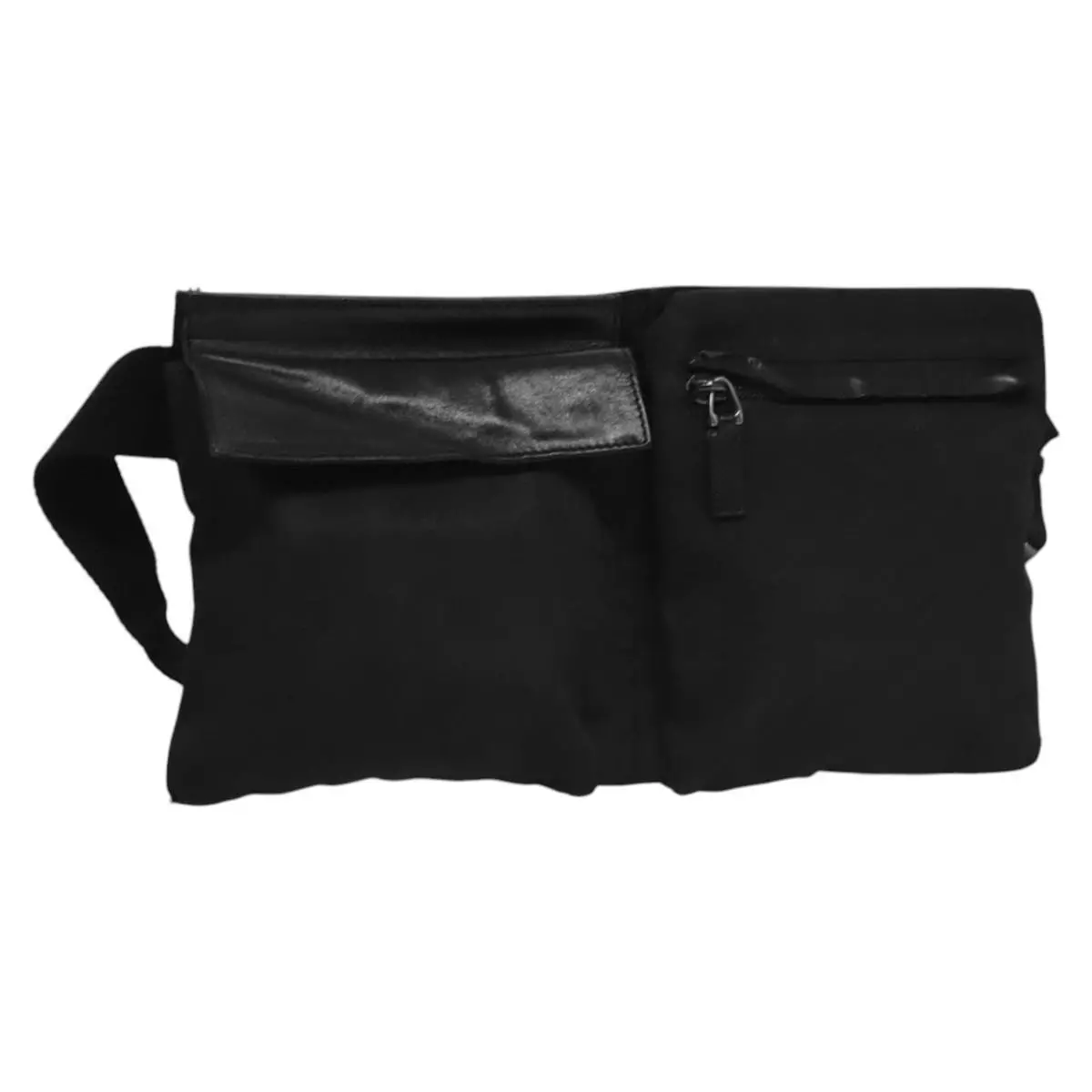 Sac taille GUCCI nylon noir argent 28566 authentique IN054