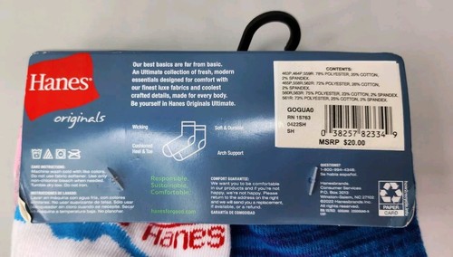 Hanes Originals 10-Pack Girls Cool Comfort Ultimate Ankle Socks Size Medium 9-2½ - Picture 4 of 7