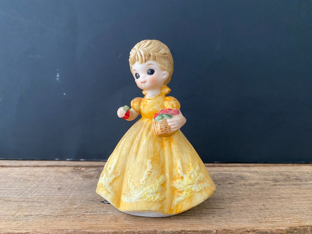 3 -1/2" Josef Original George GOOD Girl in Yellow Dress W/Strawberries  Figurine | eBay