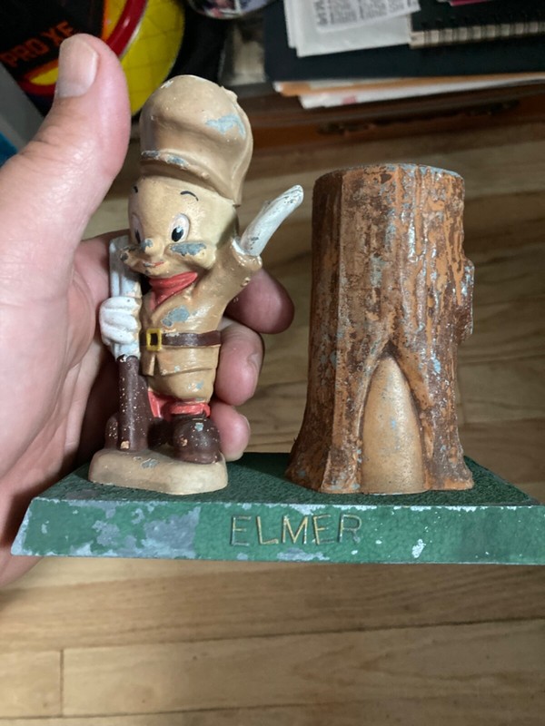 Elmer Fudd Cast iron Bank 1940's / Original Paint