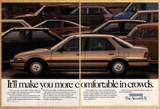Honda Accord LX Sedan Automobile - 2 Page Vintage Print Poster Ephemera Art 1987