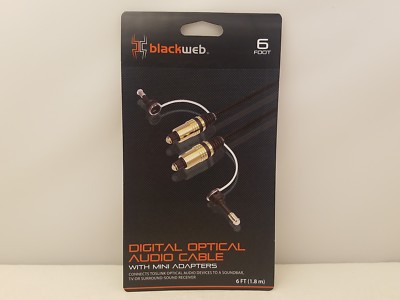 BLACKWEB Digital Optical Audio Cable w/ Mini Adapters | 6 ft / 1.8 m  BWB17AV001