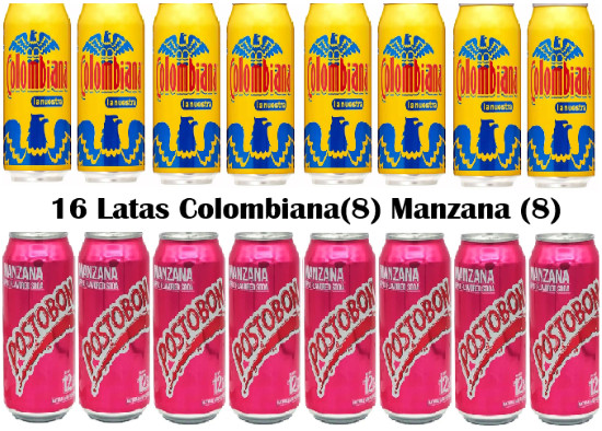 Colombiana La Nuestra - Manzana - Soda con sabor a Kola, lata de 10,48 oz (paquete de 16)