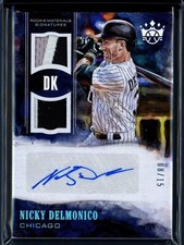 2018 Diamond Kings NICKY DELMONICO Dual Patch Autograph AUTO Holo Blue SSP 08/15