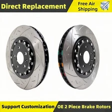 Front Disc 2 Pieces Floating Slotted Brake Rotors for F-Type S-Type XF XJ XJR XK
