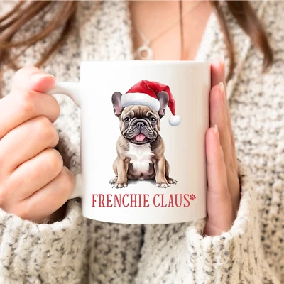 A HOME 4 EVERYTHING Christmas French Bulldog Coffee Mug Frenchie Claus Dog Lover Gift Cup