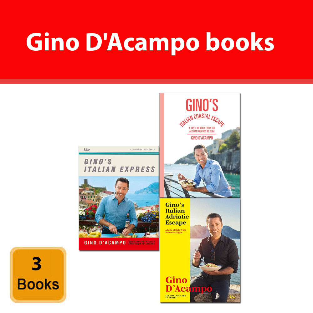 Gino D'Acampo 3 Books Set Gino's Italian Express, Coastal and Adriatic Escape