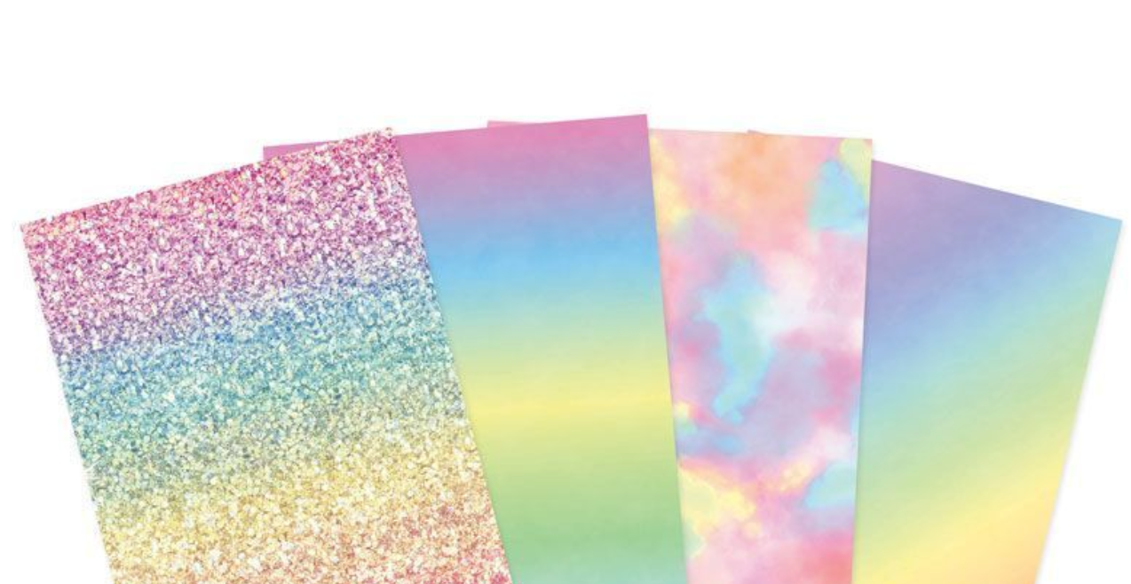 Rainbow Rays - Essential Paper Packs - A4 - 4 Sheets - Hunkydory