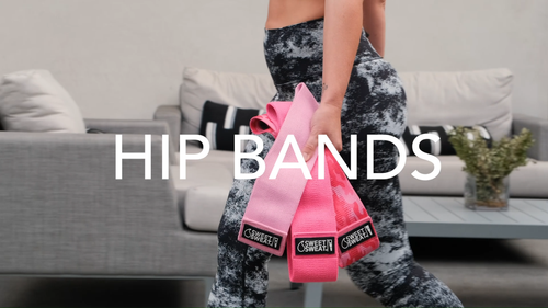 Sweet Sweat Hip Bands with 3 Levels of Resistance | Non-Slip Fabric (Gray) - Video 1 of 1