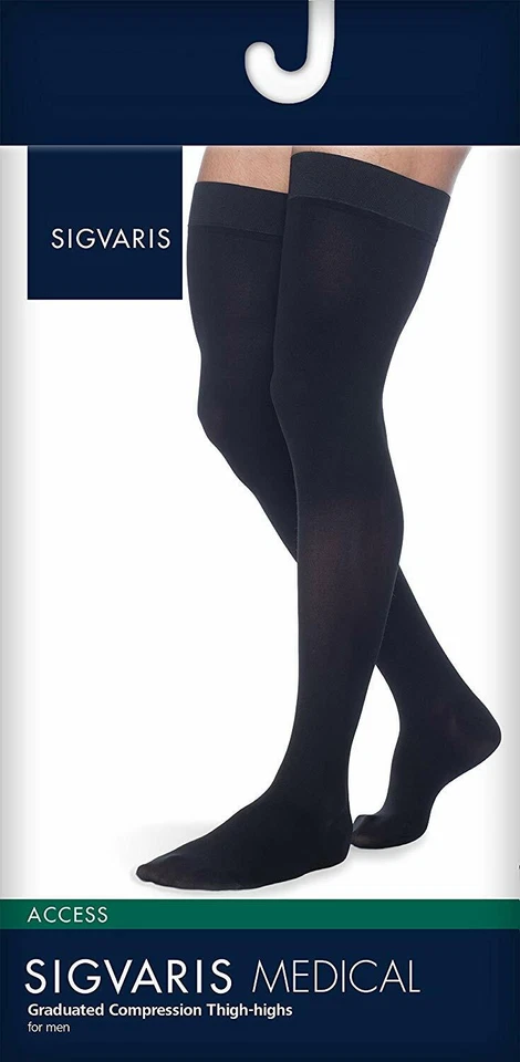 Sigvaris Graduada Compresión Muslo Alto ACCESO 20-30 mmHg Hombres y Mujeres OT CT  Foto 3 de 4
