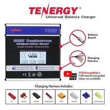 Tenergy T180 100W Touch Screen Balance Charger for NiMH/NiCd/Li-Po/Li-Fe Packs