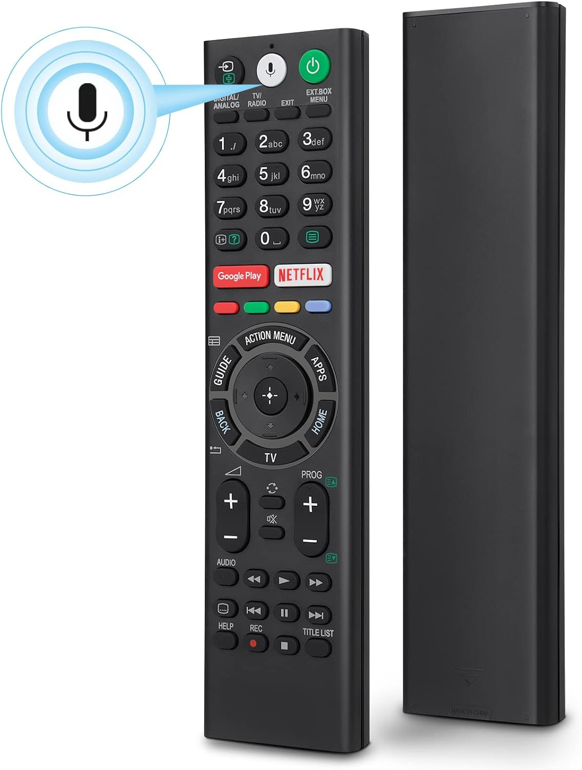 Voice Replacement Remote for Sony-Tvs and Bravia-Tvs，For All Sony 4K UHD LED LCD