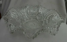 AMERICAN BRILLANT CUT GLASS OBLONG BOWL 13" x 10" ELEGANT