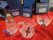 Irish Crystal - Tipperary Irish Crystal Creamer & Sugar Set Sugar Shaker also
