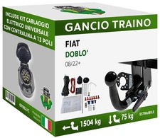 Gancio Orizzontale Estraibile Fiat DOBLO' TAGLIA L MONOVOL Dal 22 Centralina 13P