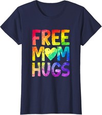 Free Mom Hugs LGBT Pride Rainbow Lesbian Gay Support Ladies' Crewneck T-Shirt