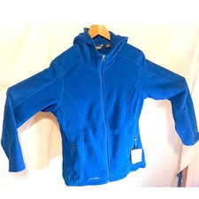 Eddie Bauer Women's Hooded Full-Zip Fleece Jacket Blue Size XL New With Tag
