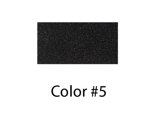 Black carpet dash mat cover with textured weave, white label reading “Color #5” and “USA MADE.”