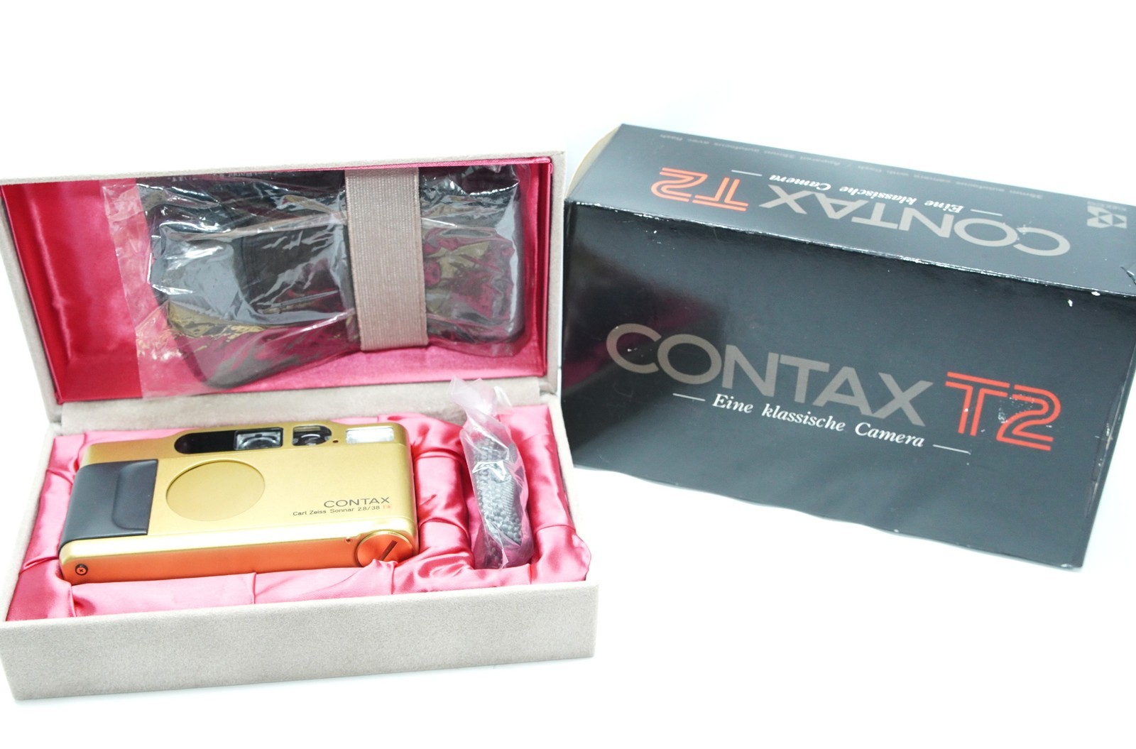 [Top MINT in Box+Case]  Contax T2 Gold 35mm Point & Shoot Film Camera From JAPAN