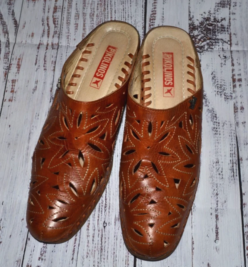 Zapatos para mujer PIKOLINOS de cuero marrón carmelo ~ talla 37 EE. UU. 6,5~7 Foto 2 de 4