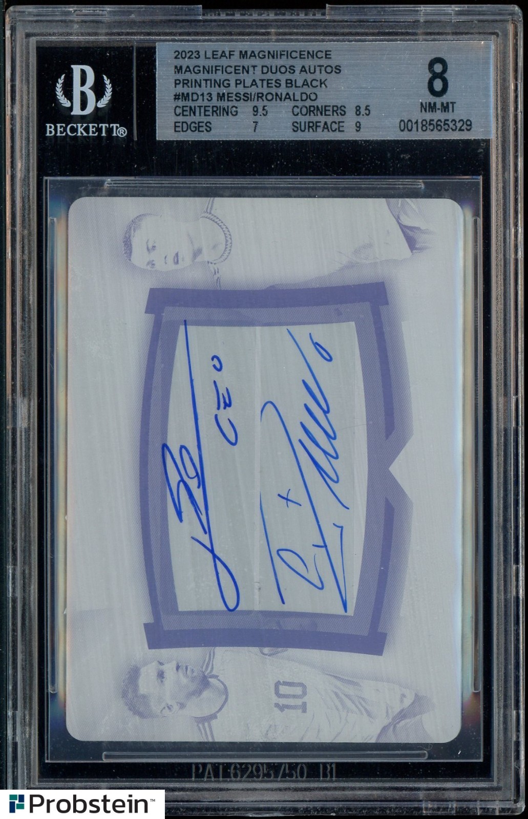 2023 Leaf Magnificence Lionel Messi Cristiano Ronaldo Dual AUTO 1/1 BGS 8