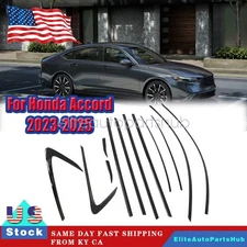 12Pcs For 2023-25 Honda Accord Black steel window frame Strip Trim Accessories