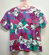 Disney Daisy Duck Tokyo Disney Resort Girls AOP TShirt Purple Pink