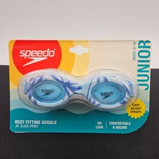 Speedo Junior Glide Palm Tree Print Goggles Ages 6-14 No Leak UV Protection New