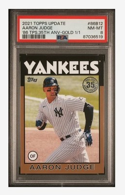 Topps 2021 Update Aaron Judge #86B12 1986 35th Anniv Gold Parallel 1/1