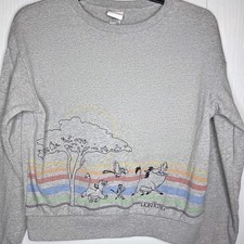 Disney The Lion King Gray Graphic Pullover Sweatshirt Women's M