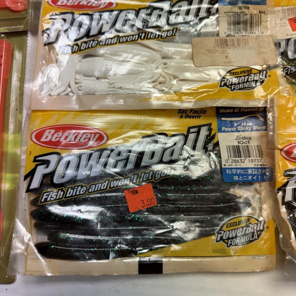 Lote 20 Paquetes Señuelos Plástico Suave Pesca de Lubina Zoom Yum Powerbait Gusanos Variedad Foto 2 de 4