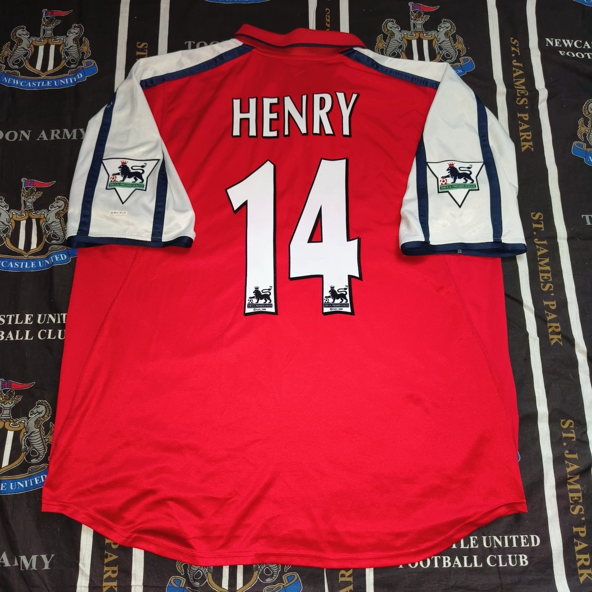 Arsenal London Home Football Shirt Jersey 2000 2002 Nike Thierry Henry Size 2XL