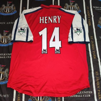 Arsenal London Home Football Shirt Jersey 2000 2002 Nike Thierry Henry Size 2XL