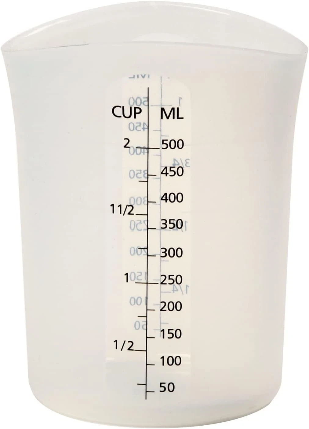 Silicone Flexible 2-Cup Measuring Pitcher W/ Spout & Stir Tool W/ Non-Slip Base