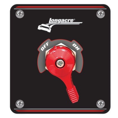 Longacre Batteriehauptschalter / Batterietrenner - schwarzes Panel, 4 Klemmen