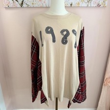 Taylor Swift 1989 Rework Plaid Sleeve Long Sleeve – Swiftie Handmade 2XL