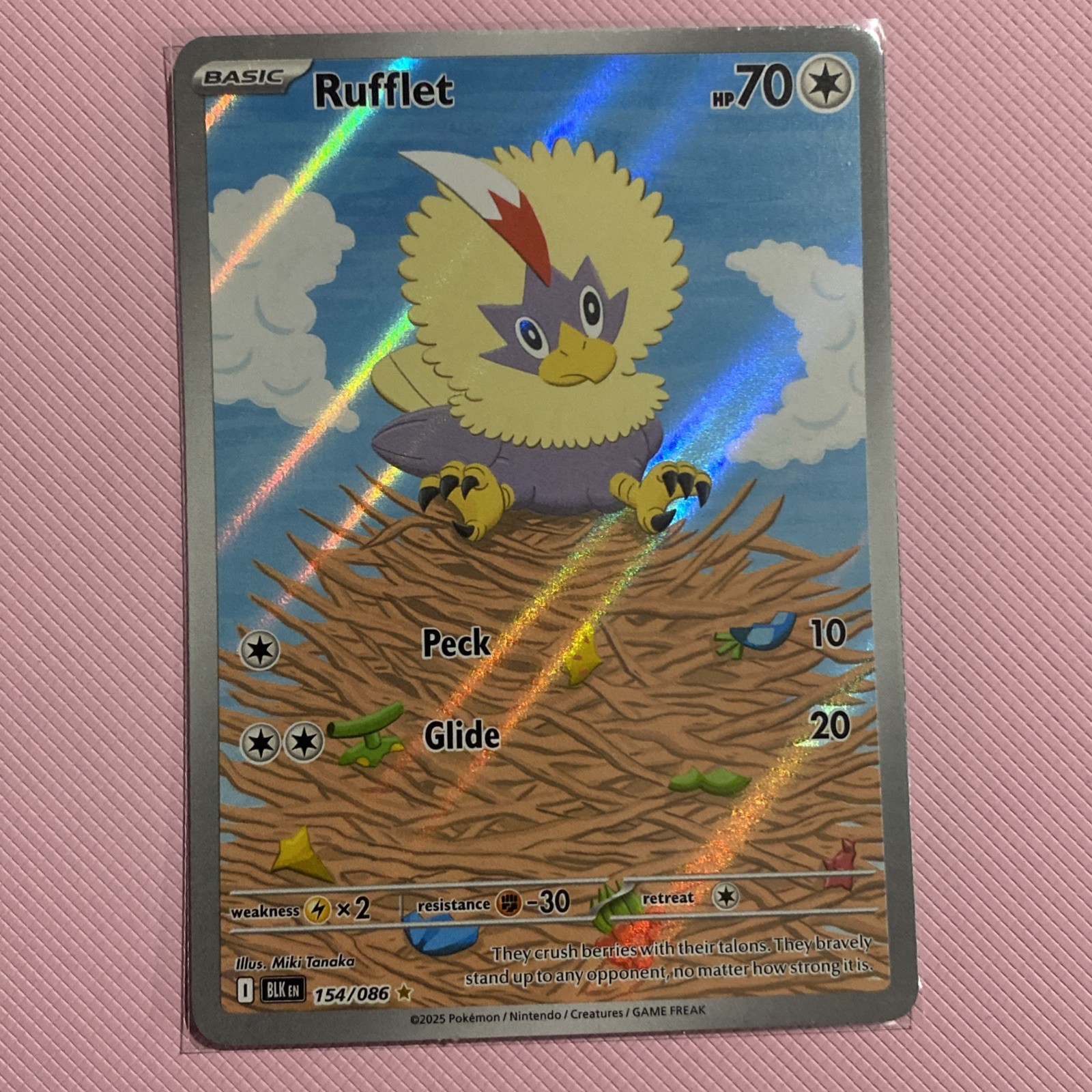 Rufflet Illustration Rare SV: Black Bolt 154/086 NM