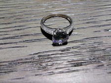 Sterling Silver Princess Cut Cubic Zirconia Ring 925 D Size 6 CN