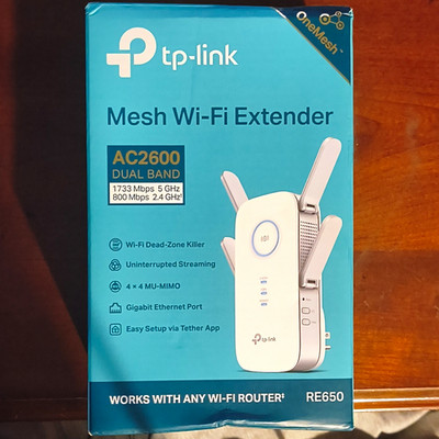 TP-LINK RE650 AC2600 Dual-Band MU-MIMO Wi-Fi Extender 2.4/5GHz White