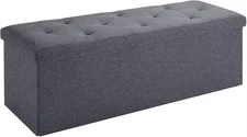 Folding Storage Ottoman Bench, 43" Footrest, Bed End Chest, Holds 250Lbs, Living